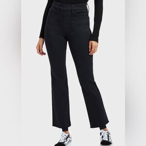 NWT Good American Power Stretch Pull-On Straight Jeans Black Size 4XL